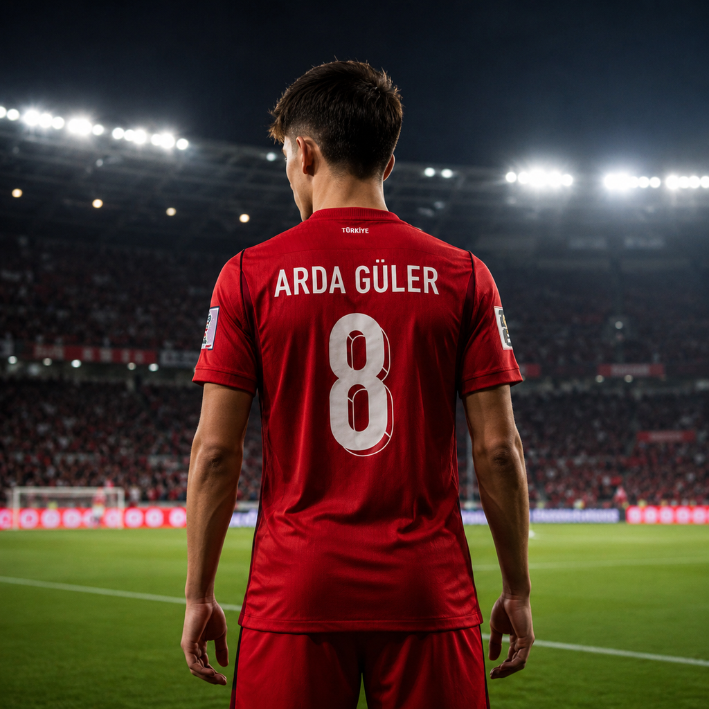 Maillot de football Arda Güler numéro 8 Turquie Coupe du Monde 2026 domicile – Manches courtes Unisexe du S au 3XL