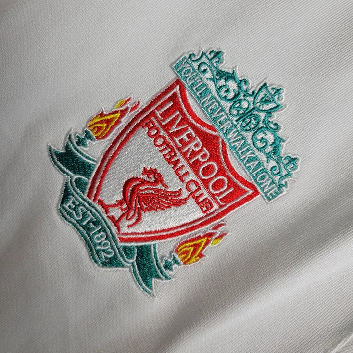 2006-2007 Liverpool Retro White Away Short Sleeve Jersey #9 Torres Personalized UCL Patch