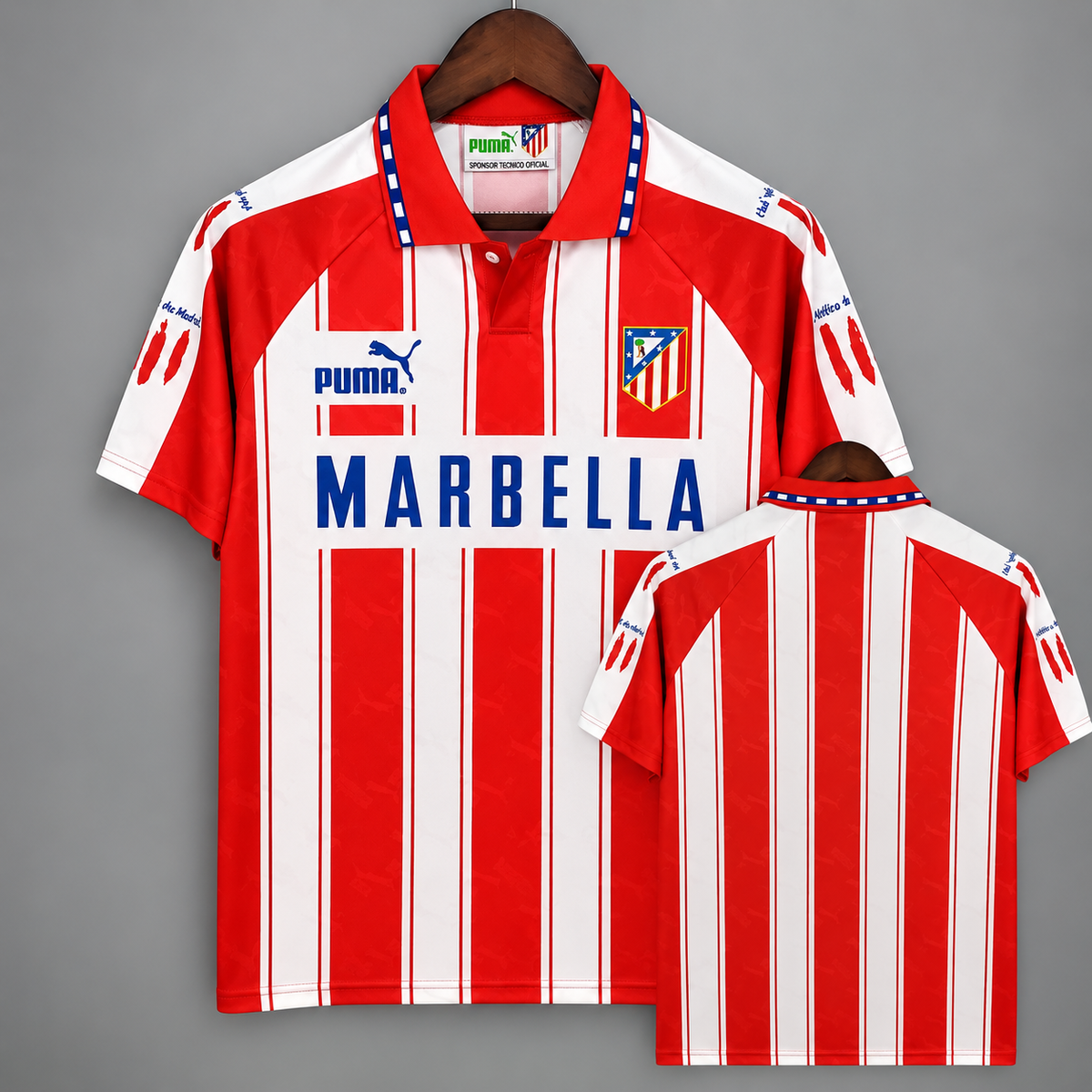 Atlético Madrid 1994-95 Retro Home Jersey – Custom Name & Number | Short Sleeve | S–2XL