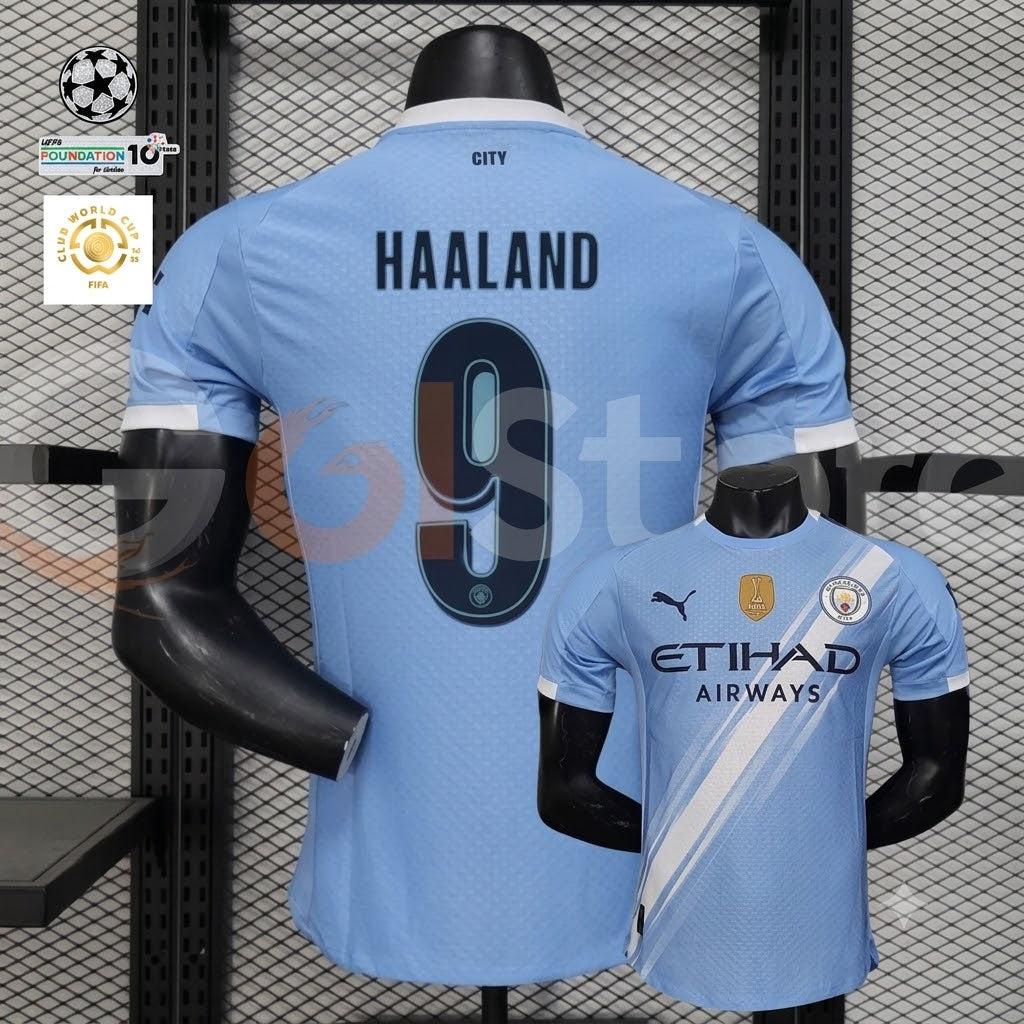 Manchester City 2025 2026 Home Jersey 9 Haaland UEFA Champions League FIFA Club World Cup Custom Football Shirt