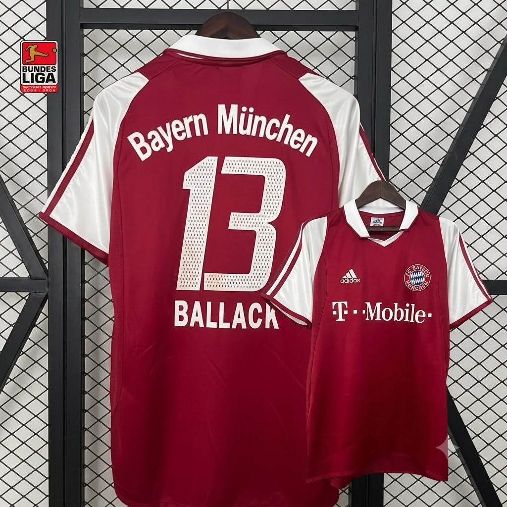 Bayern Munich 2003/04 Retro Home No.13 Ballack Jersey – Classic Short Sleeve Football Shirt S–2XL