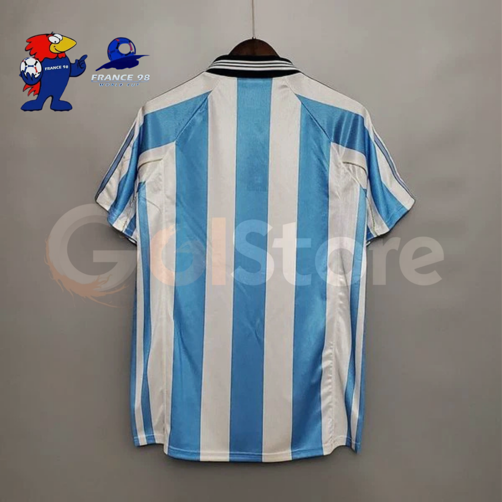 Argentina 1998 World Cup Home Retro Short Sleeve Jersey Personalized S-2XL