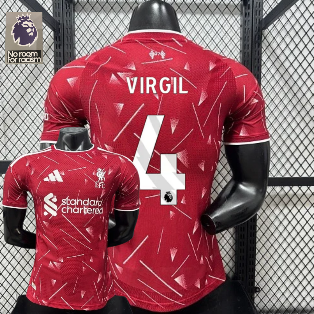 2026-2027 Liverpool Player Version Home Short Sleeve Jersey #4 Van Dijk Personalized PL Patch