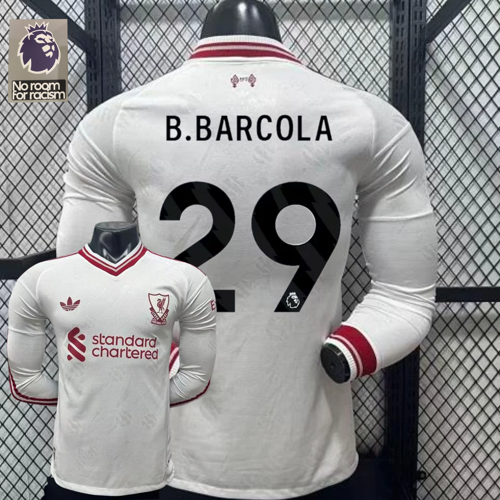 2026-2027 Liverpool Player Version Away Long Sleeve Jersey #29 Barcola Personalized PL Patch
