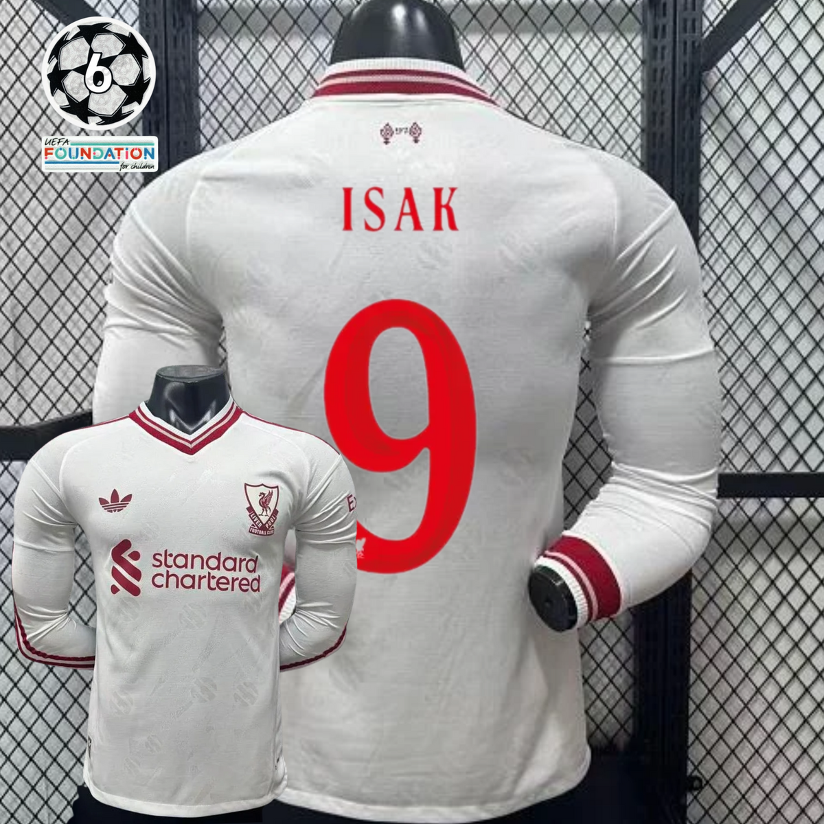 2026-2027 Liverpool Player Version Away Long Sleeve Jersey #9 Isak Personalized UCL Patch