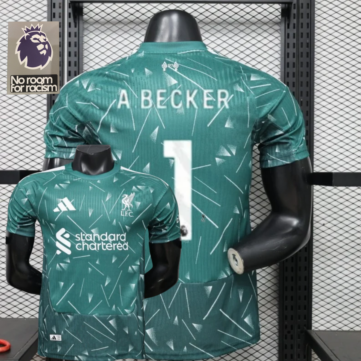 2026-2027 Liverpool Player Version Goalkeeper Short Sleeve Jersey #1 Alisson Becker Personalized PL Patch