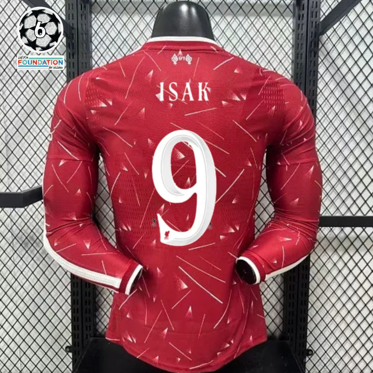 2026-2027 Liverpool Player Version Home Long Sleeve Jersey #9 Isak Personalized UCL Patch