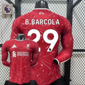 2026-2027 Liverpool Player Version Home Long Sleeve Jersey #29 Barcola Personalized PL Patch