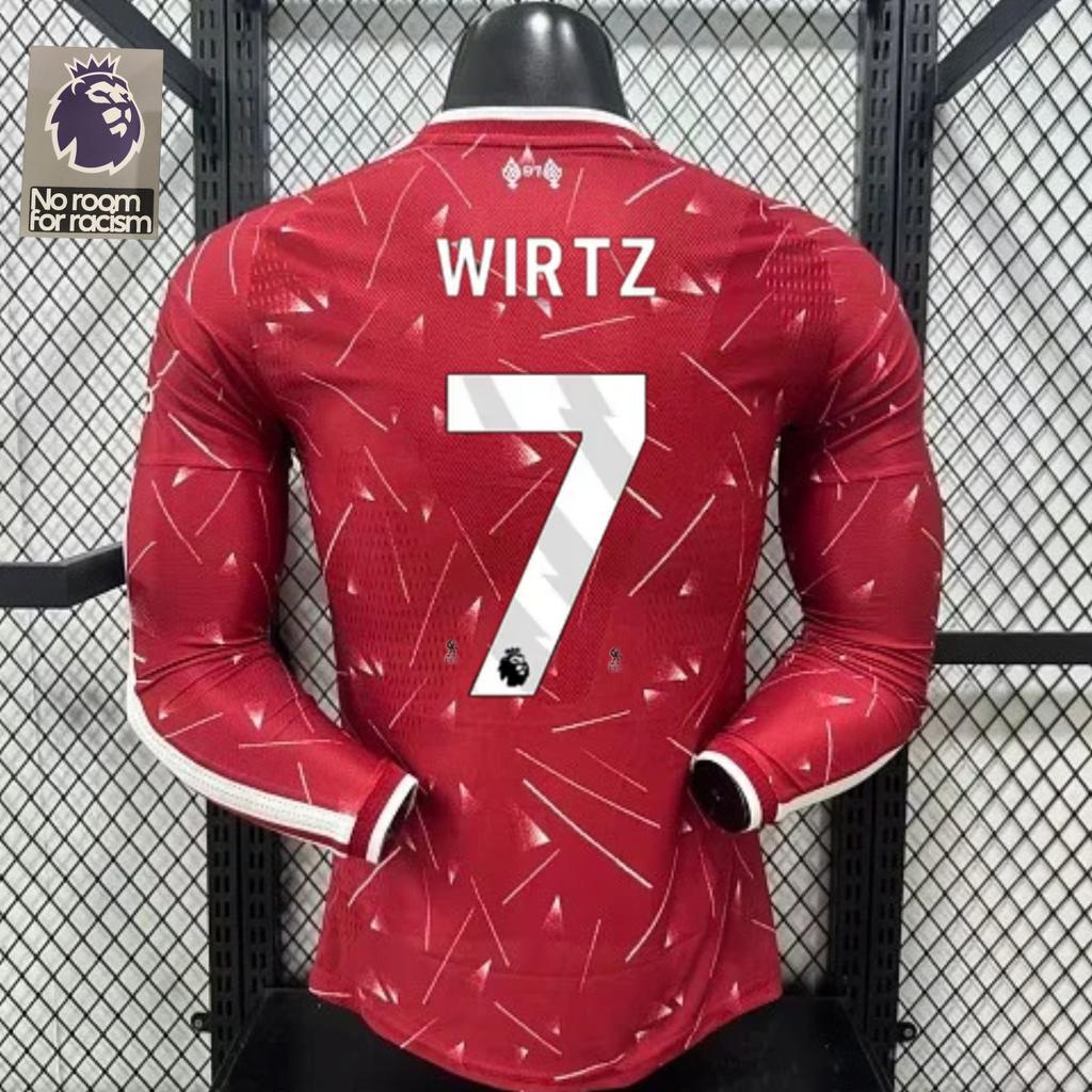 2026-2027 Liverpool Player Version Home Long Sleeve Jersey #7 Wirtz Personalized PL Patch