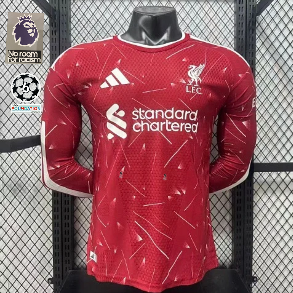 2026-2027 Liverpool Player Version Home Long Sleeve Jersey Personalized PL UCL Patch