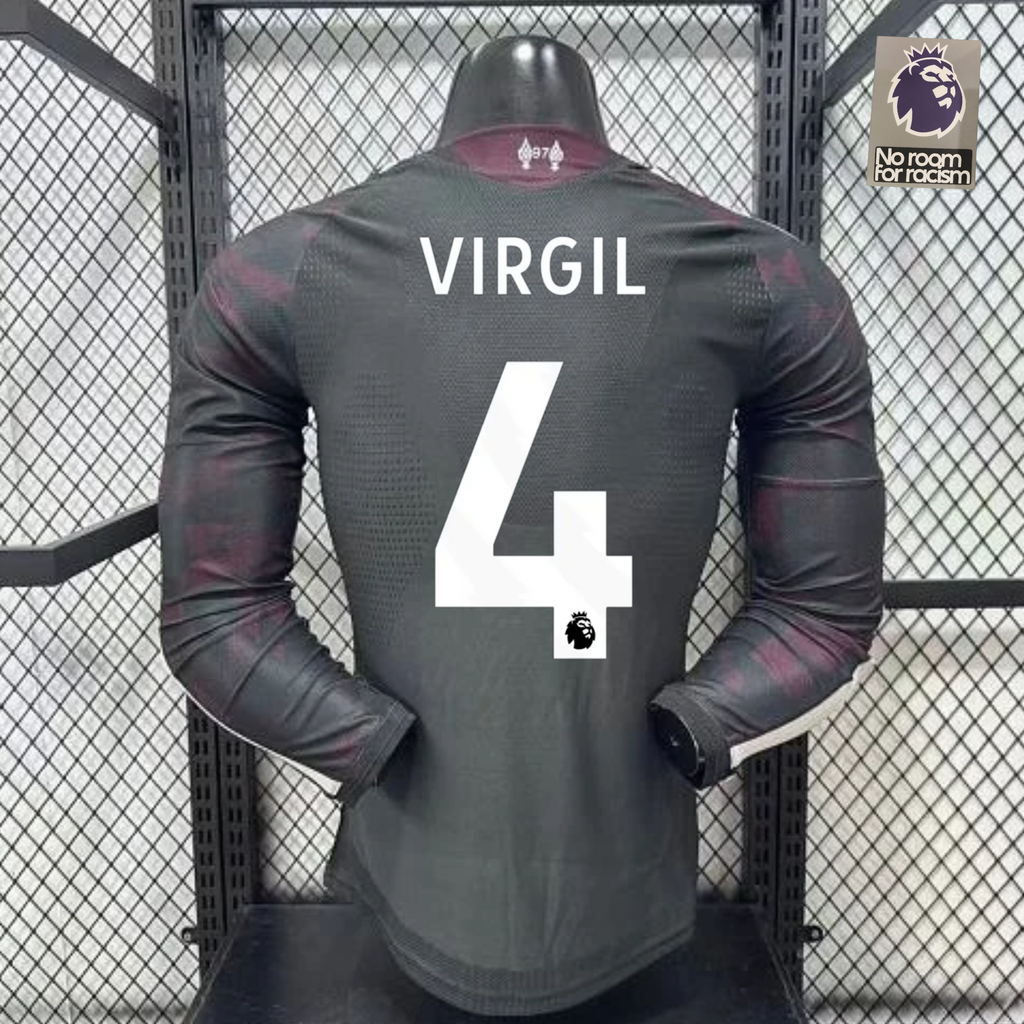 Liverpool 2026-2027 Away Long Sleeve Player Version Jersey #4 Van Dijk Personalized PL Patch Rare