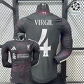 Liverpool 2026-2027 Away Long Sleeve Player Version Jersey #4 Van Dijk Personalized UCL Patch Rare