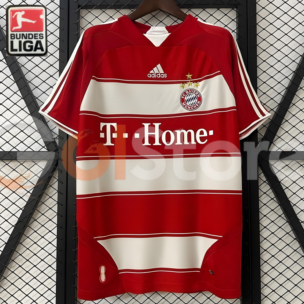 Bayern Munich 2007-2008 Retro Home Short Sleeve Jersey Bundesliga Patch Personalized Rare Klose Ribery Toni