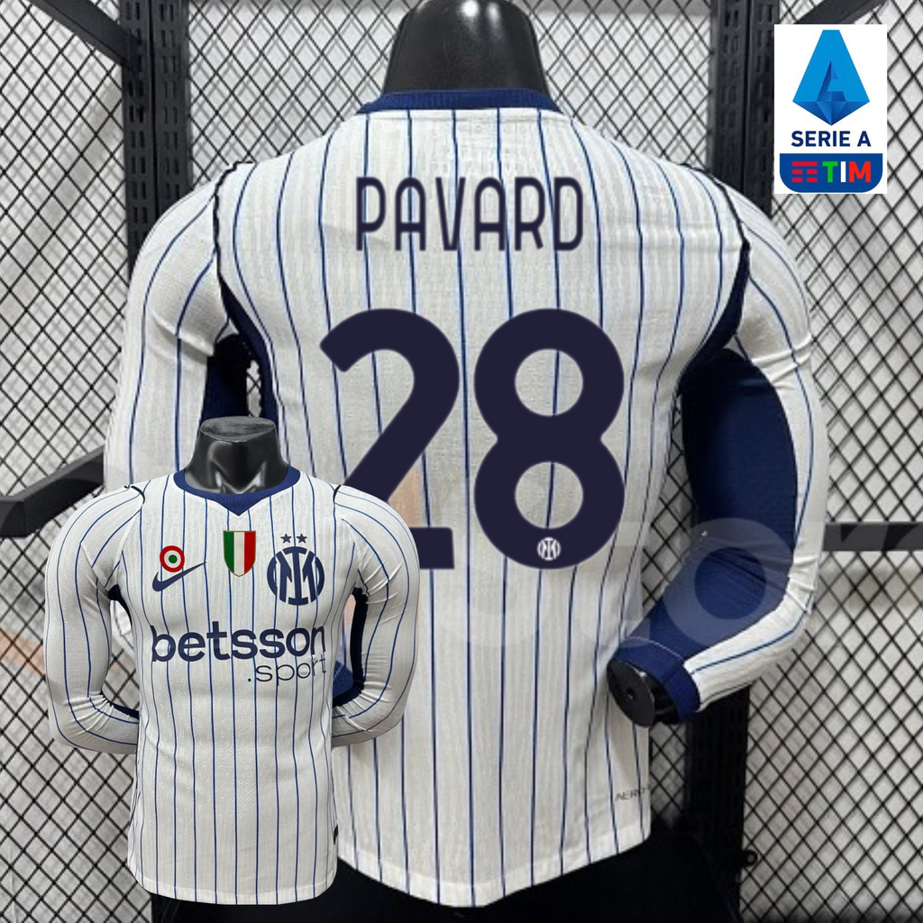 Inter Milan 2026-2027 Away Long Sleeve Player Version Jersey #28 Pavard Serie A Patch Personalized S-3XL