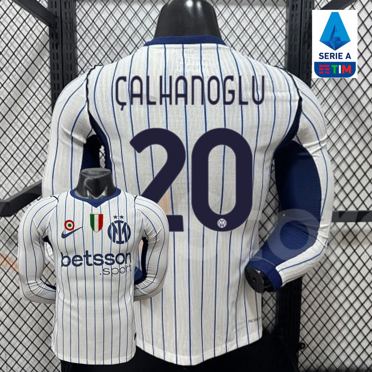 Inter Milan 2026-2027 Away Long Sleeve Player Version Jersey #20 Calhanoglu Serie A Patch Personalized S-3XL