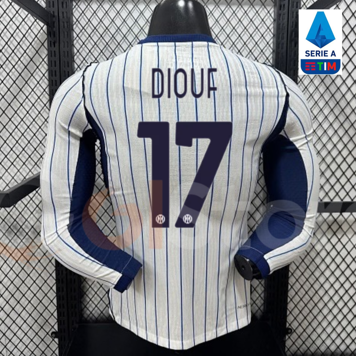 Inter Milan 2026-2027 Away Long Sleeve Player Version Jersey #17 Diouf Serie A Patch Personalized S-3XL