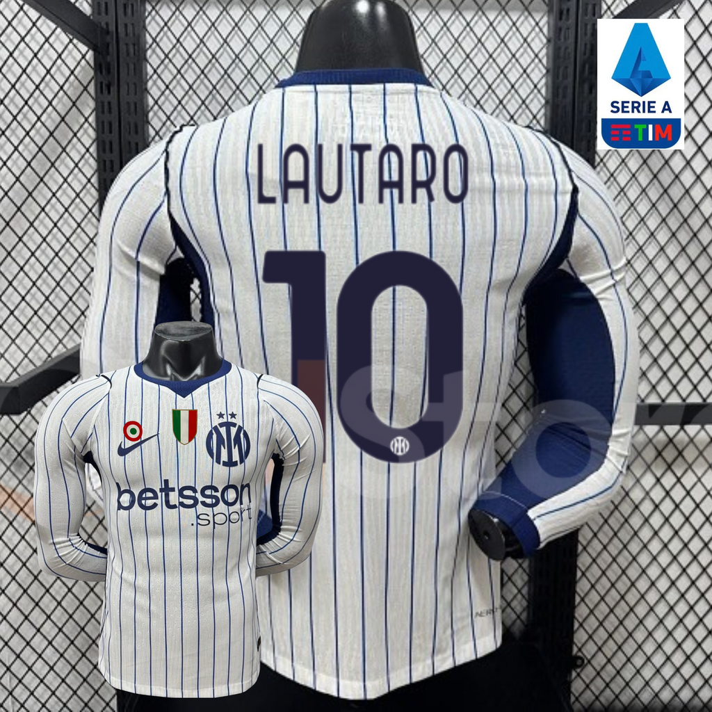 Inter Milan 2026-2027 Away Long Sleeve Player Version Jersey #10 Lautaro Serie A Patch Personalized S-3XL
