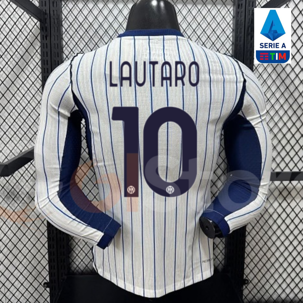 Inter Milan 2026-2027 Away Long Sleeve Player Version Jersey #10 Lautaro Serie A Patch Personalized S-3XL