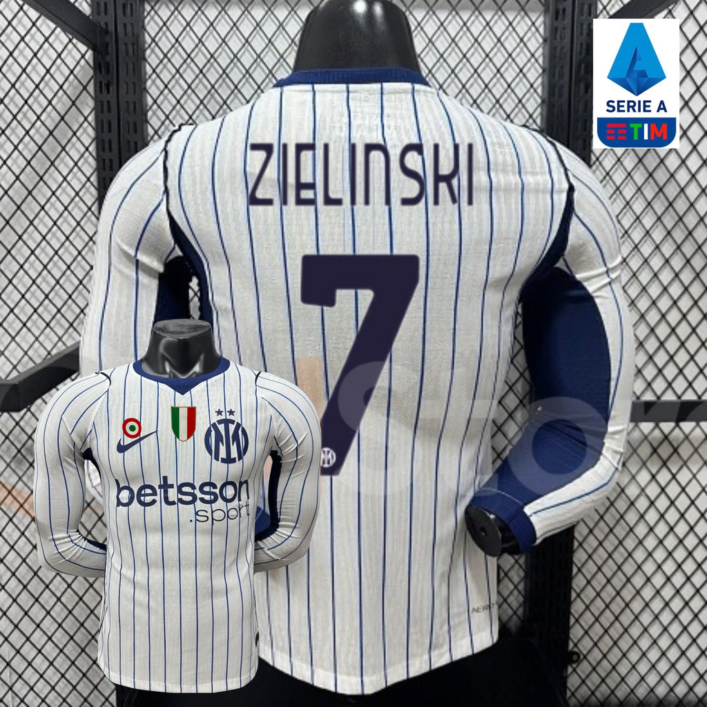Inter Milan 2026-2027 Away Long Sleeve Player Version Jersey #7 Zielinski Serie A Patch Personalized S-3XL