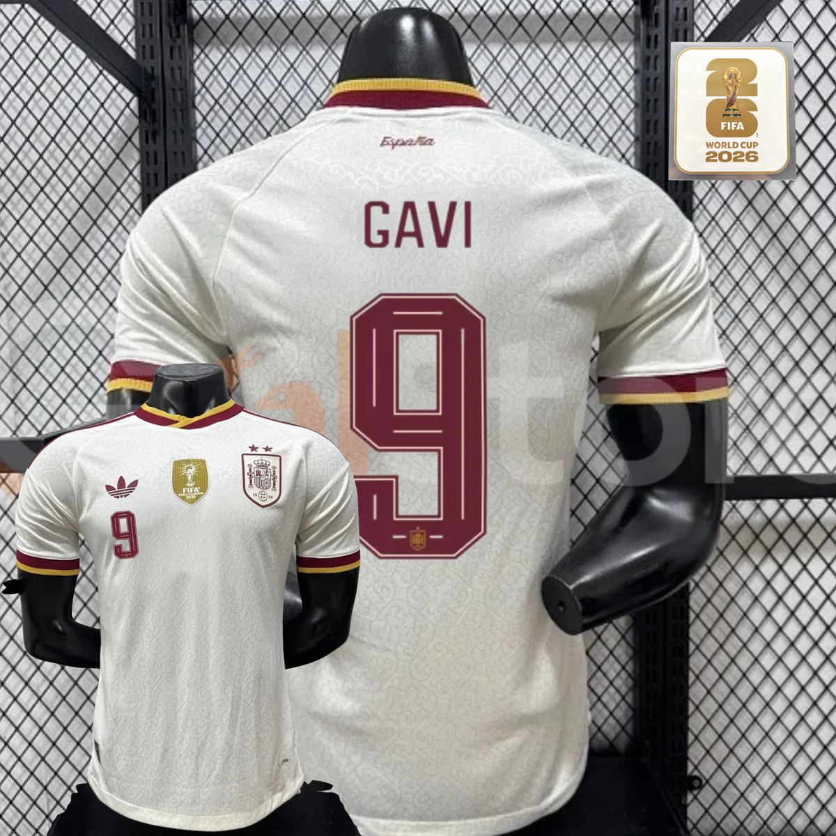 Spain 2026 World Cup Champions Home Jersey 2 Stars #9 Gavi Patch Personalized S-3XL
