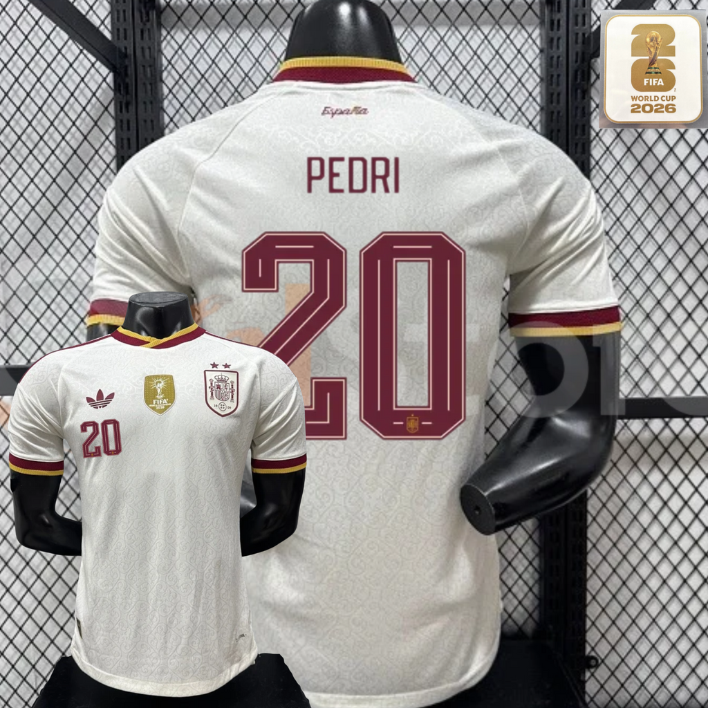 Spain 2026 World Cup Champions Home Jersey 2 Stars #20 Pedri Patch Personalized S-3XL