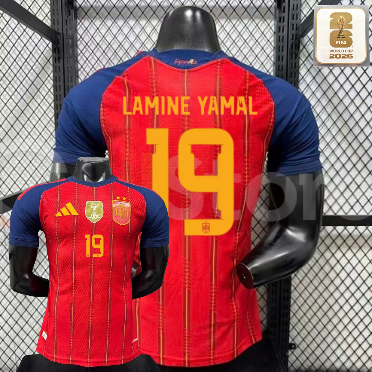 Spain 2026 Home Player Jersey Yamal #19 Two-Star