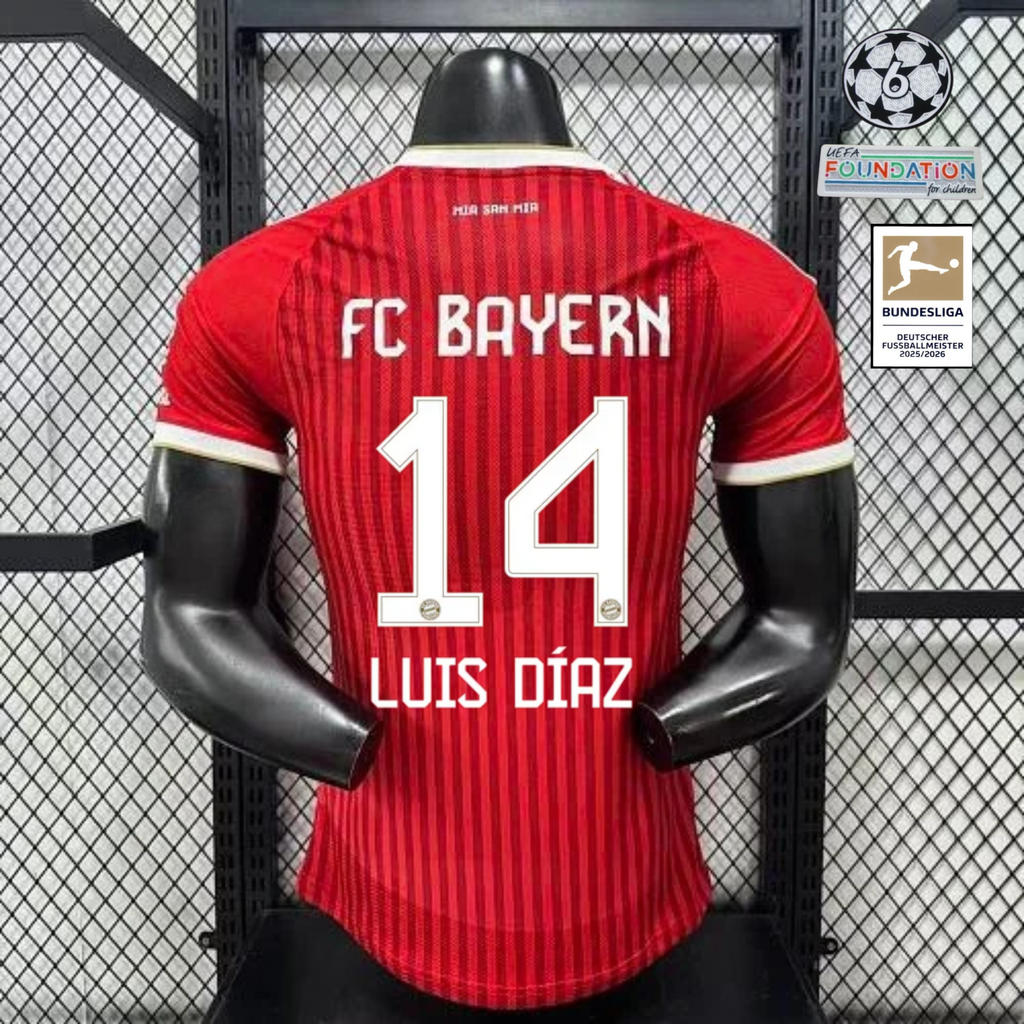Bayern Munich 2026–2027 Home Player Jersey – Luis Díaz #14