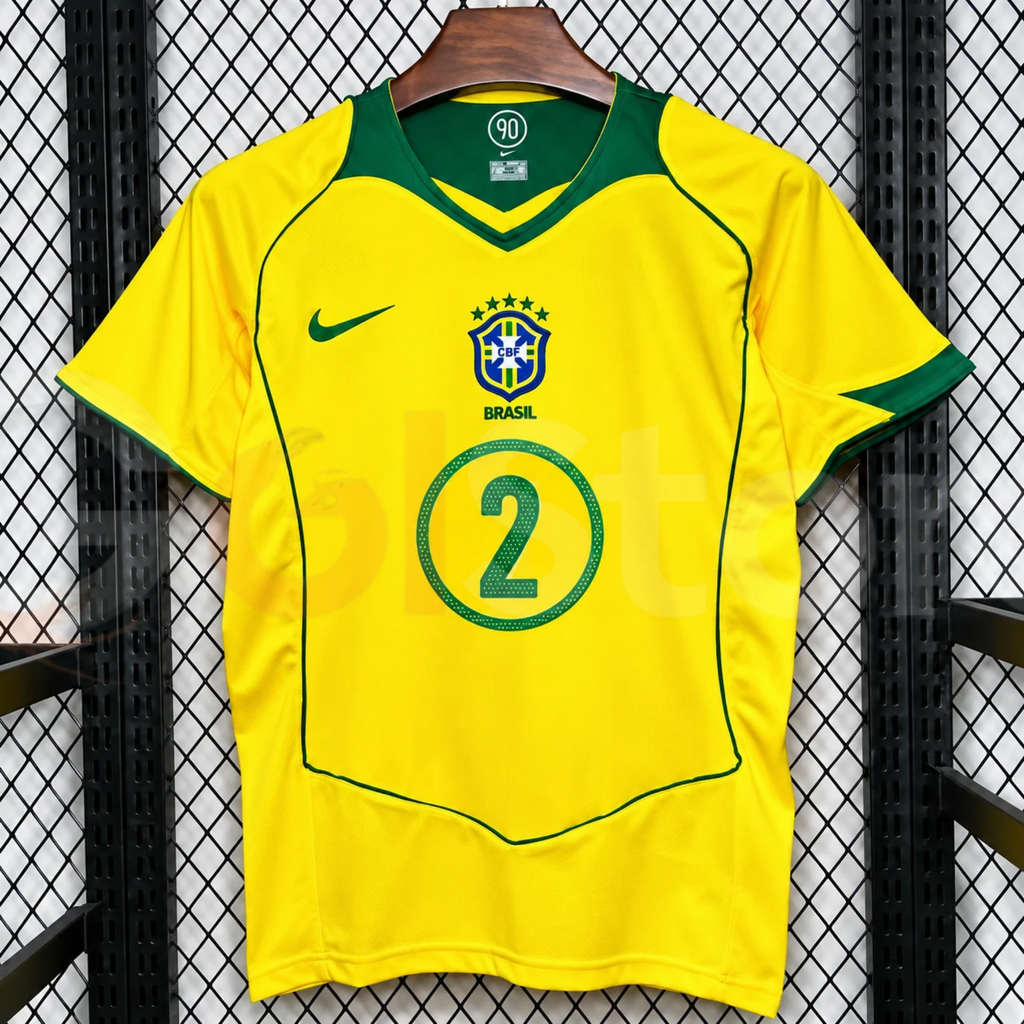 Brazil 2004 Retro Home Jersey – Cafu #2