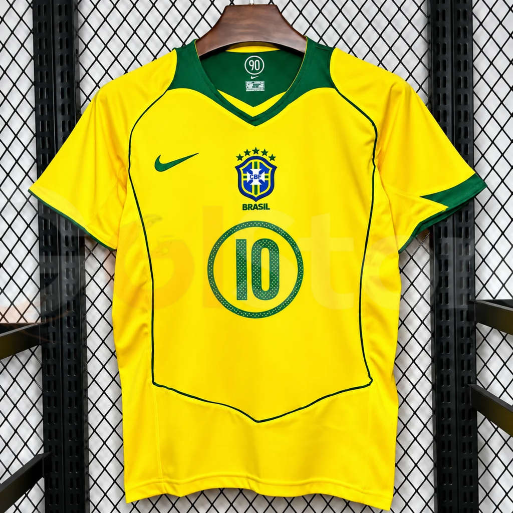 Brazil 2004 Retro Home Jersey – Ronaldinho #10