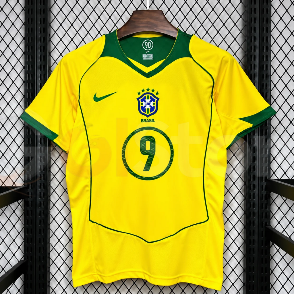 Brazil 2004 Retro Home Jersey – Ronaldo #9