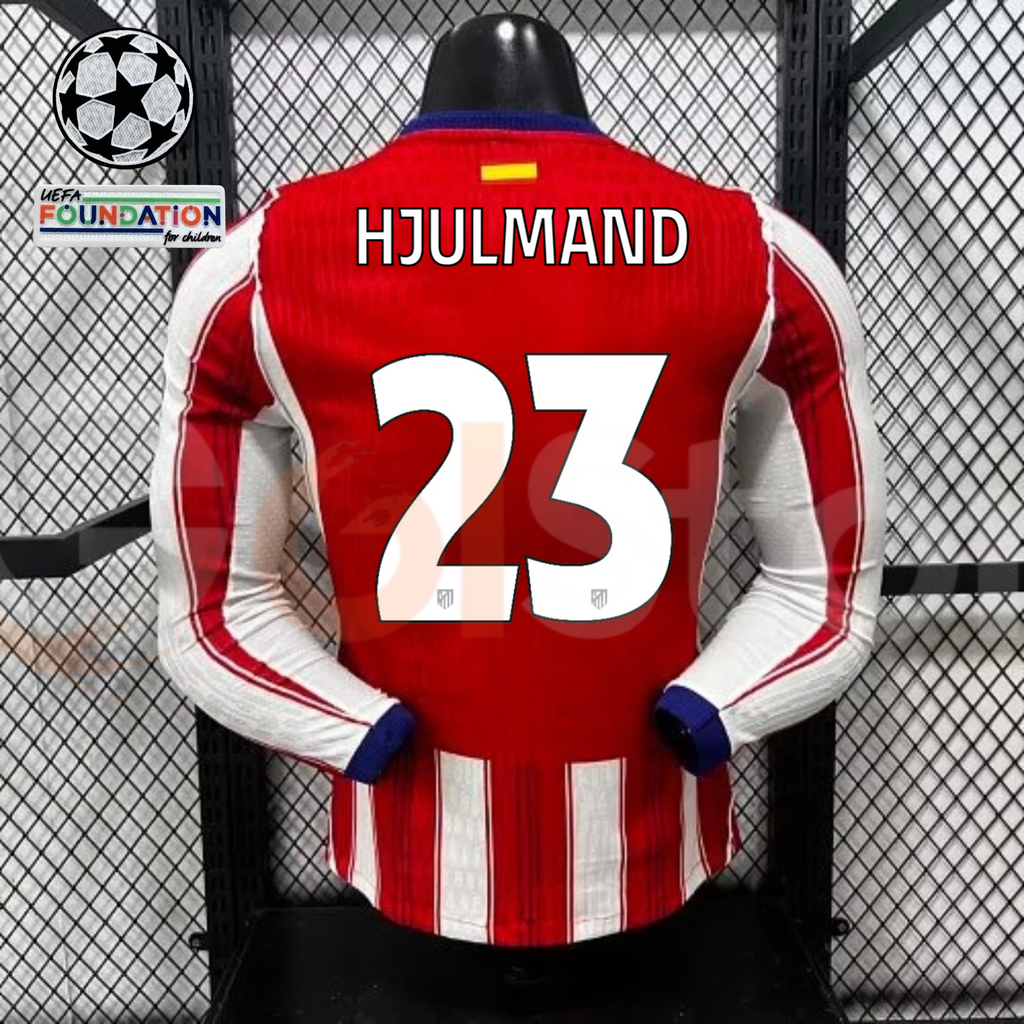 Atlético Madrid 2026–2027 Home Long-Sleeve Jersey – Hjulmand #23