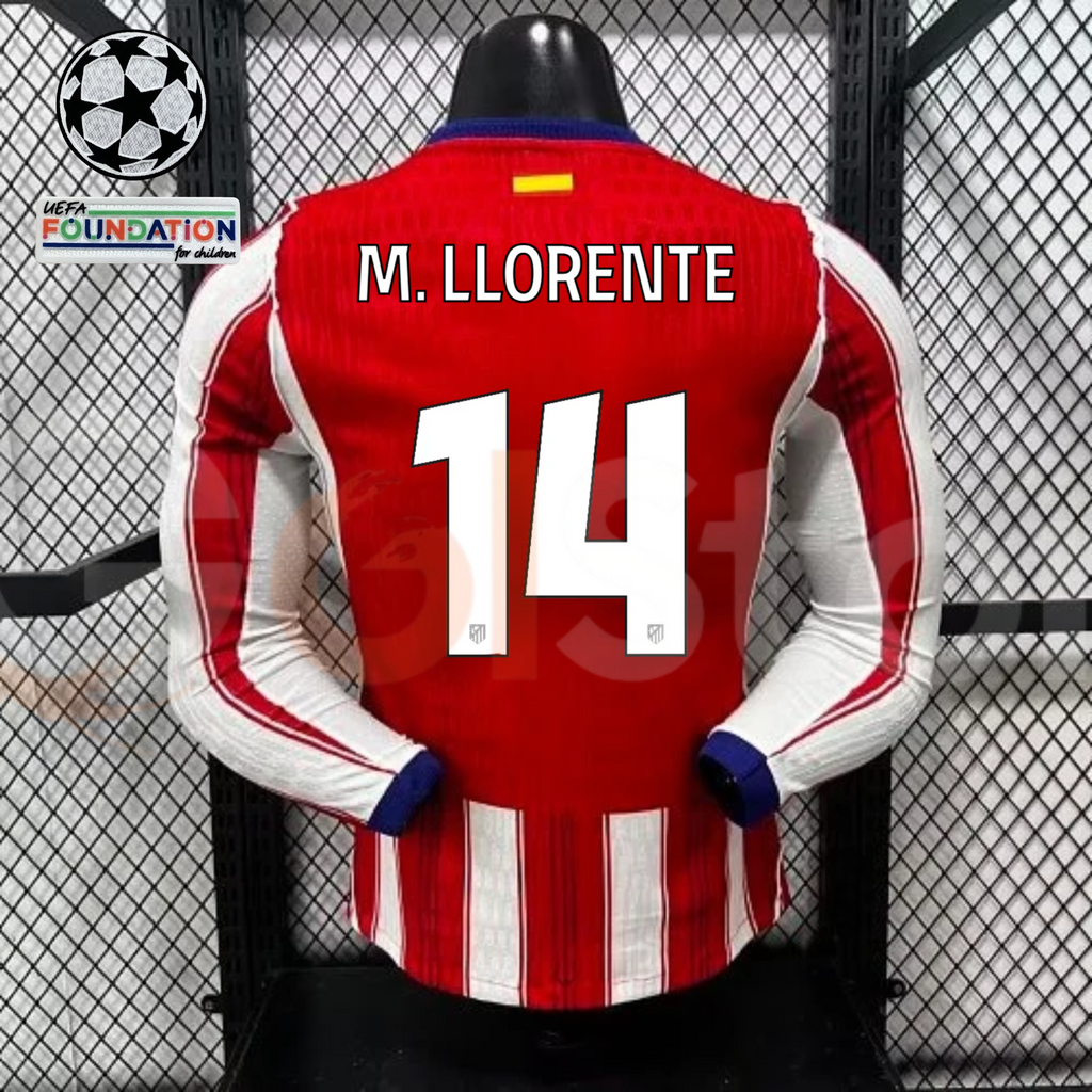 Atlético Madrid 2026–2027 Home Long-Sleeve Jersey – M. Llorente #14