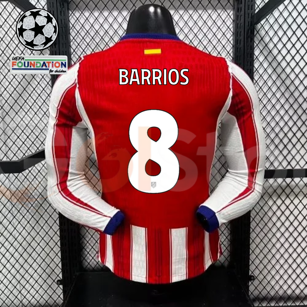 Atlético Madrid 2026–2027 Home Long-Sleeve Jersey – Barrios #8