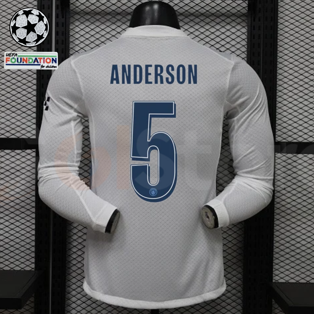 Manchester City 2026–2027 Away Long-Sleeve Player Jersey – Anderson #5