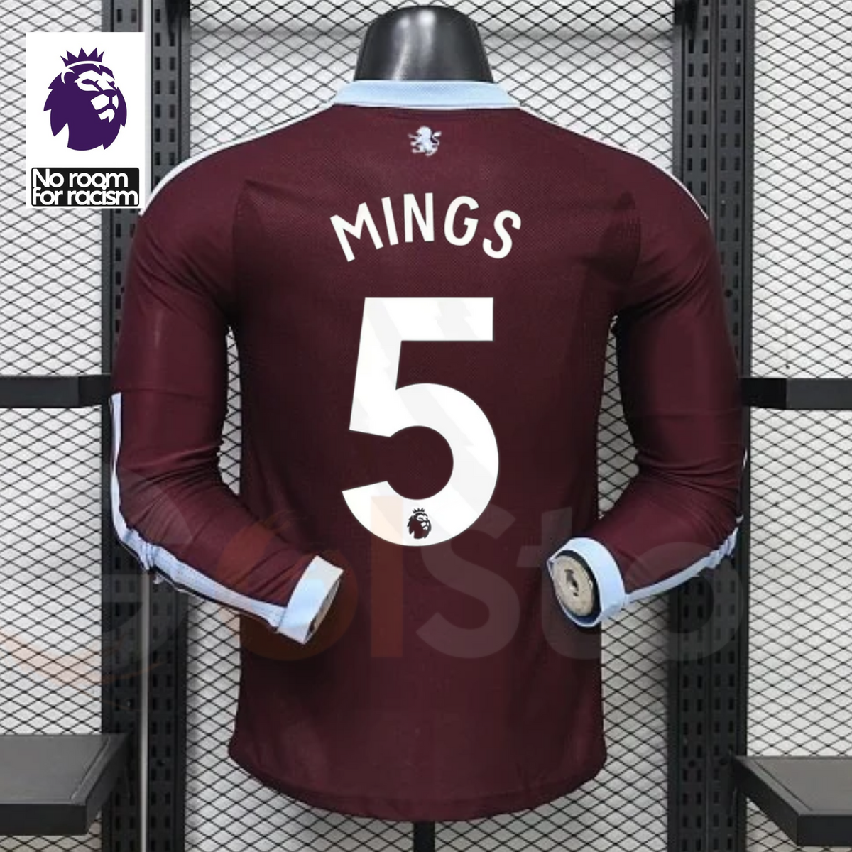 Aston Villa Home Long-Sleeve Player Jersey – Mings #5