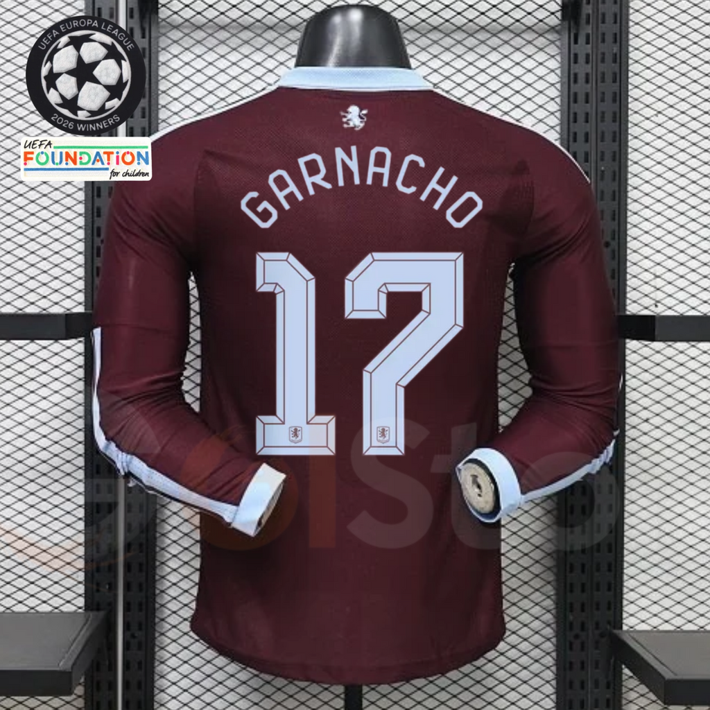 Aston Villa Home Long-Sleeve Player Jersey – Garnacho #17 UCL