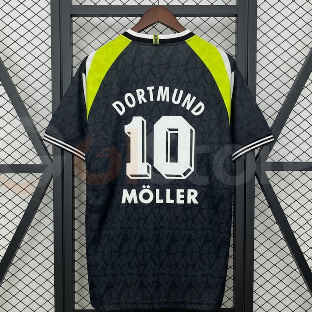 Borussia Dortmund 1995-1996 Black Retro Jersey – Möller #10