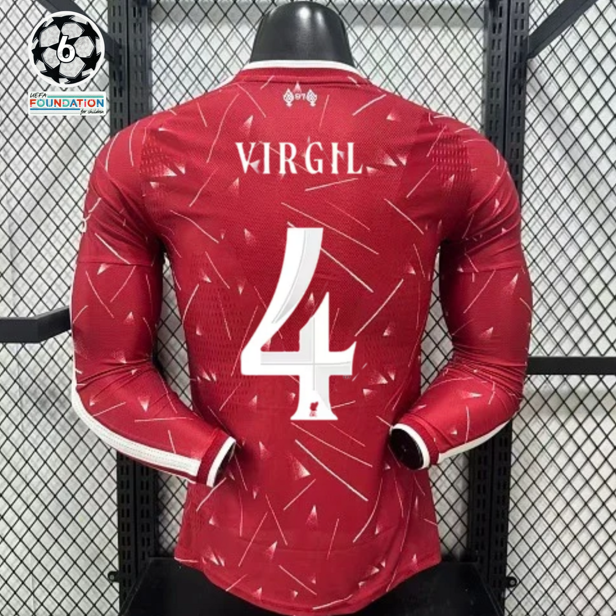 2026-2027 Liverpool Player Version Home Long Sleeve Jersey #4 Virgil Personalized UCL Patch