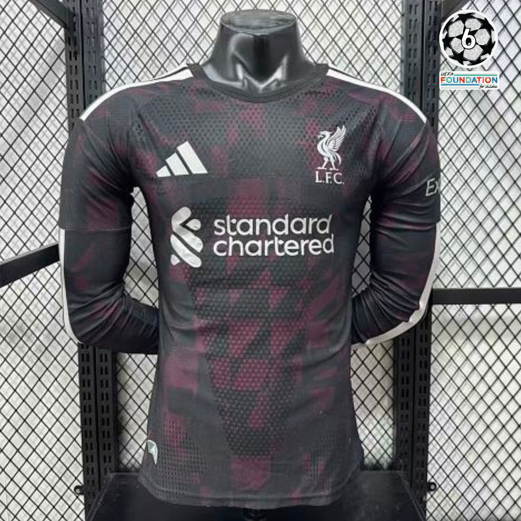 Liverpool 2026-2027 Away Long Sleeve Player Version Jersey #4 Van Dijk Personalized UCL Patch Rare