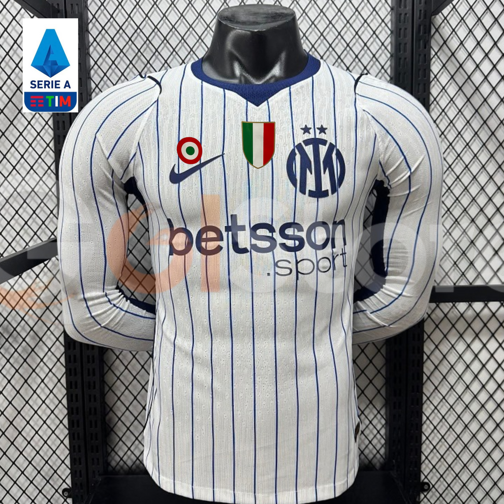 Inter Milan 2026-2027 Away Long Sleeve Player Version Jersey #17 Diouf Serie A Patch Personalized S-3XL