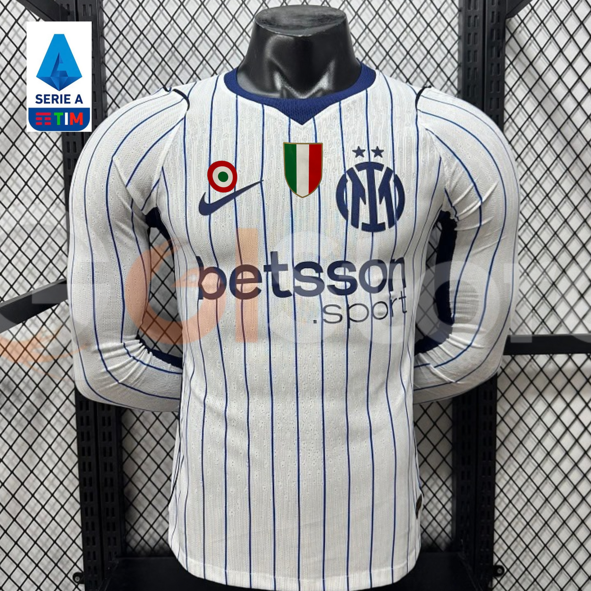 Inter Milan 2026-2027 Away Long Sleeve Player Version Jersey #17 Diouf Serie A Patch Personalized S-3XL