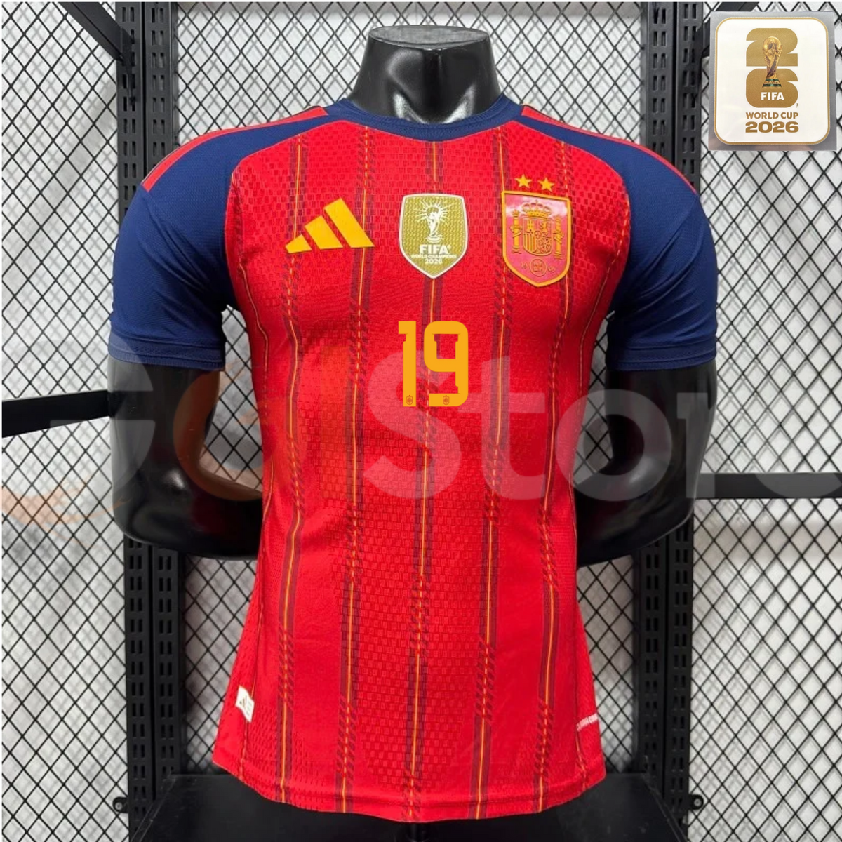 Spain 2026 Home Player Jersey Yamal #19 Two-Star
