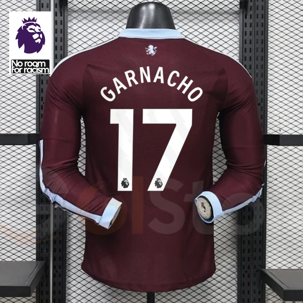 Aston Villa Home Long-Sleeve Player Jersey – Garnacho #17