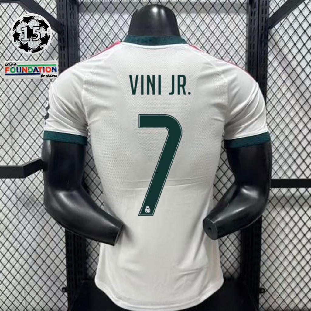 2026/27 Real Madrid Player Version Home White Jersey #7 Vinicius Jr UCL Personalized