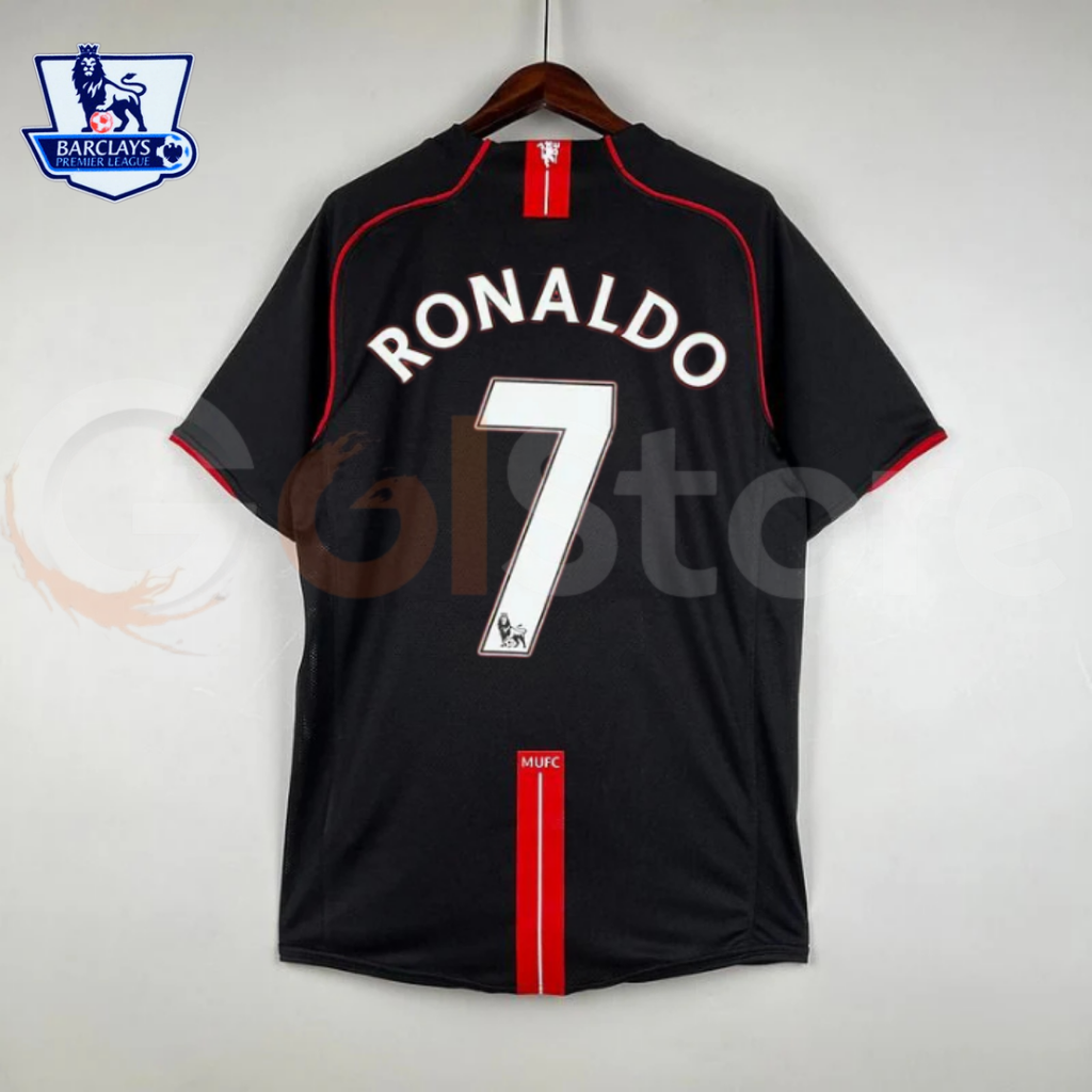Manchester United 2007-2008 Retro Away Short Sleeve Jersey #7 Ronaldo Personalized PL UCL Rare