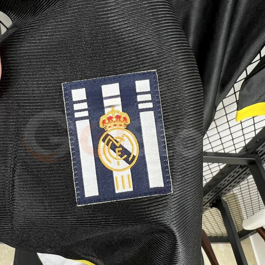1998/99 Real Madrid Retro Away Black Jersey Long Sleeve UCL Personalized