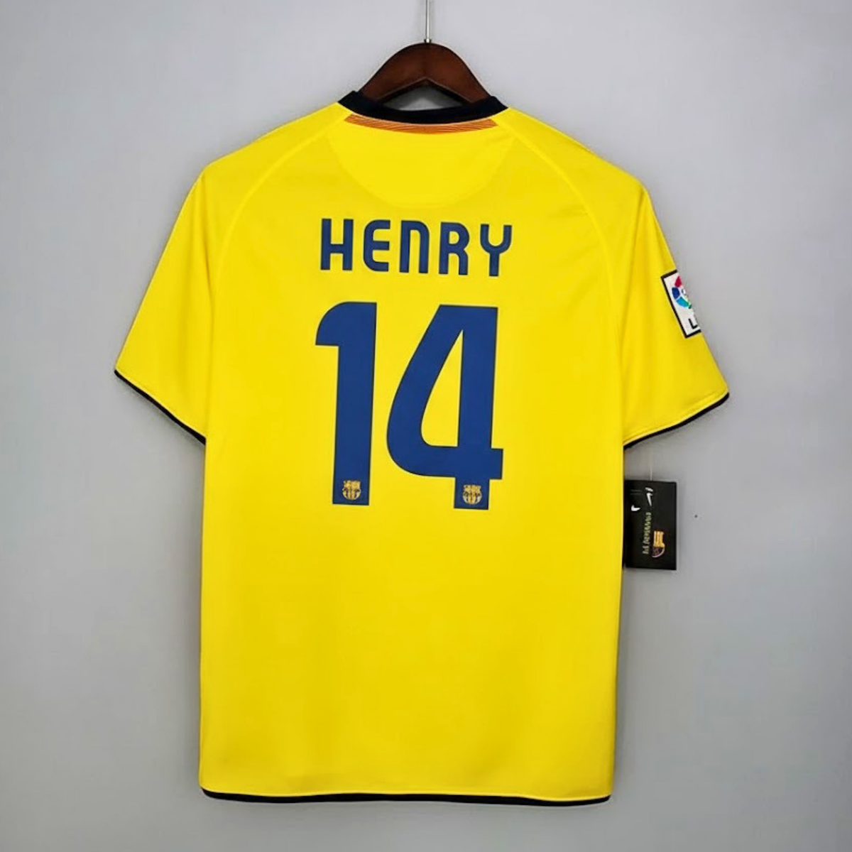 FC Barcelona 2008-09 Retro Yellow Away Jersey | #14 Thierry Henry | La Liga