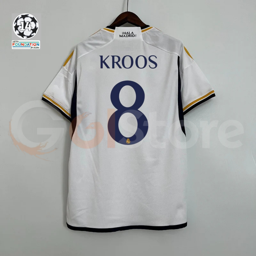 2023/24 Real Madrid Player Version Home White Jersey #8 Kroos UCL Personalized