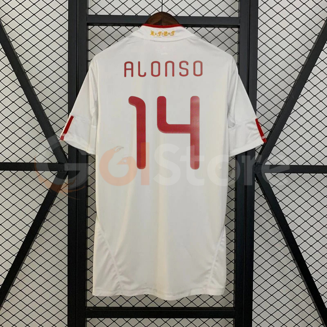Spain 2011 Away Jersey – Alonso #14 White Retro