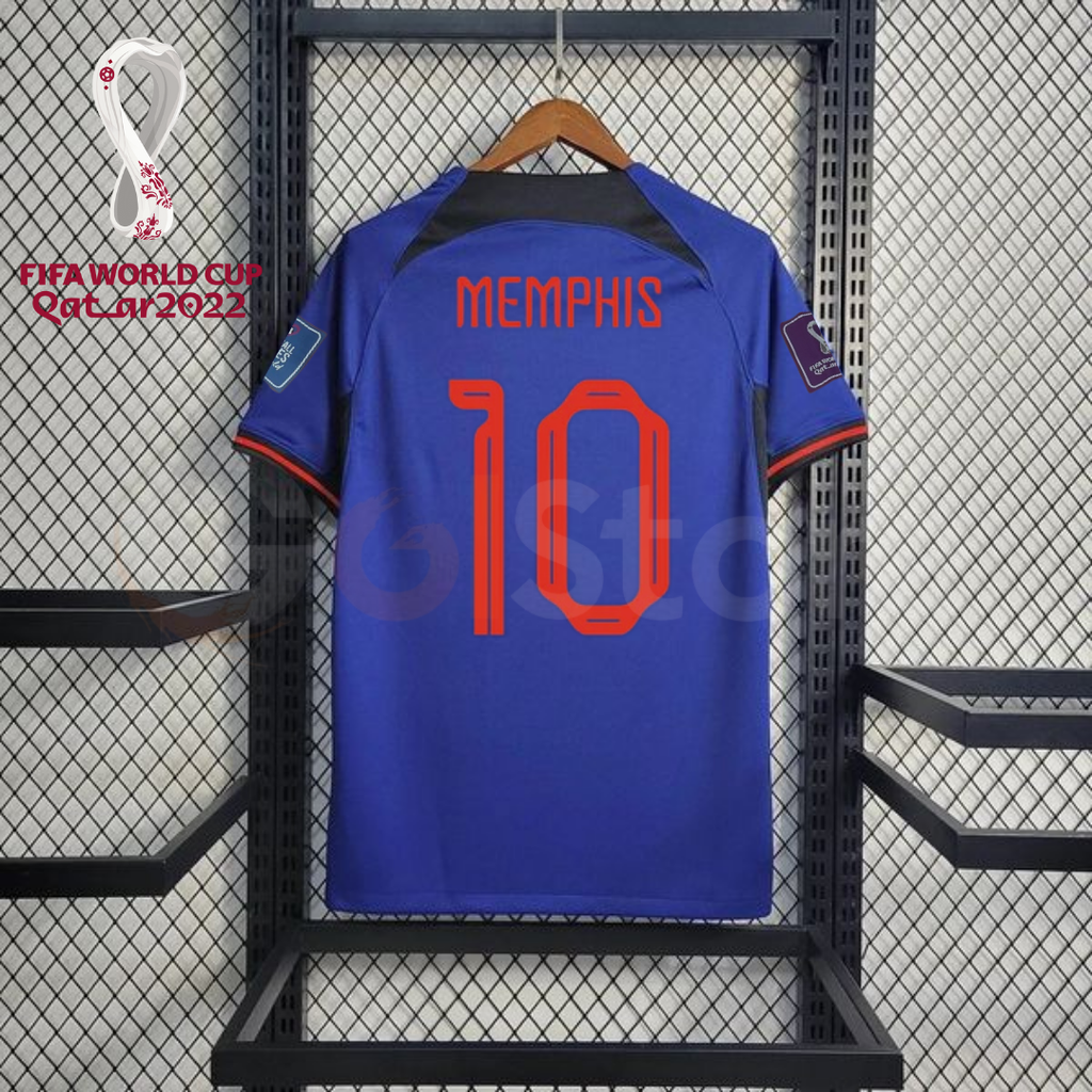 Netherlands 2022 Away Jersey Memphis #10